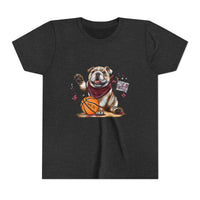 Bella Canvas Bulldogs Basketball Youth Tee, Perfect for Sports Lovers, Kids T-Shirt, MSU Bulldogs, Starkville MS