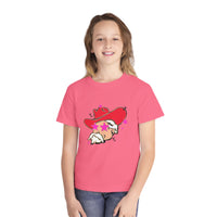 Youth Comfort Colors Midweight T-shirt, Preppy Mascot Ole Miss Rebels, Colonel Reb girls tee, College Football outfit, SEC