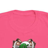 'Green Wave' Glitter Football Bow Toddler Rabbit Skins T-shirt