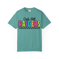 'Oak Hill Raiders' Neon Retro Comfort Colors T-Shirt