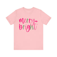 'Merry & Bright' Colorful Christmas Unisex Bella Canvas T-shirt