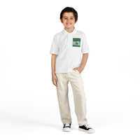 Youth Polo with Green Wave – Kids Cotton DryBlend® Jersey