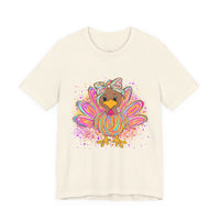 Neon Girly Thanksgiving Turkey Bella Canvas Unisex T-Shirt