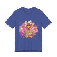 Neon Girly Thanksgiving Turkey Bella Canvas Unisex T-Shirt