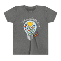 'Let Your Light Shine' Autism Awareness Bella Canvas Youth T-shirt