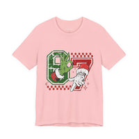 Christmas Retro Checkered Santa and Grinch Tee Six Seven Bella Canvas 3001 Unisex T-shirt Holiday Festive Outfit