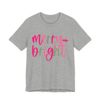 Merry & Bright Adult Unisex Tee, Christmas Shirt, Holiday Tshirt, Festive Apparel, Bella Canvas Shirt