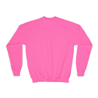 Bulldog with Pink Stars Gildan Youth Crewneck Sweatshirt