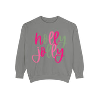 Neon Pink & Green 'Holly Jolly' Comfort Colors Sweatshirt