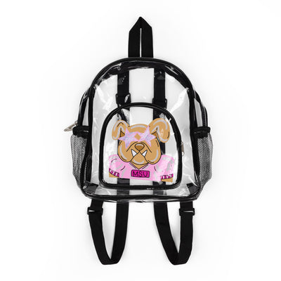 Clear Stadium Backpack — Pink College Football MSU Bulldogs (SEC)