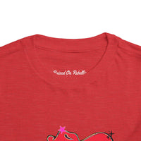 Toddler Bella Canvas Tee. Preppy Mascot T-shirt for girls, Colonel Reb outfit, Ole Miss Rebels football outfit, College Football, SEC