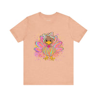 Neon Girly Thanksgiving Turkey Bella Canvas Unisex T-Shirt