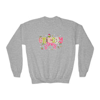 'Grinchy' Colorful Christmas Youth Gildan Crewneck Sweatshirt