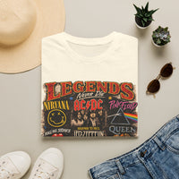 'Legends Never Die' Rock Bands Gildan Soft-style T-Shirt — Nirvana AC/DC Pink Floyd Queen Led Zeppelin Collage