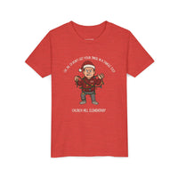 Festive Youth Tee, Holiday Shirt, Christmas Tee, Kids Graphic Tee, Fun Holiday Apparel, Santa Humor Shirt