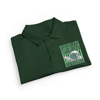Youth Polo with Green Wave – Kids Cotton DryBlend® Jersey