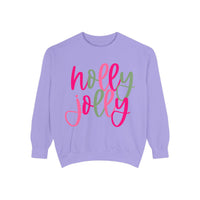 Neon Pink & Green 'Holly Jolly' Comfort Colors Sweatshirt
