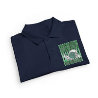 Youth Polo with Green Wave – Kids Cotton DryBlend® Jersey