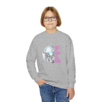 Youth New Year's Eve Disco Ball Crewneck Sweatshirt Gildan