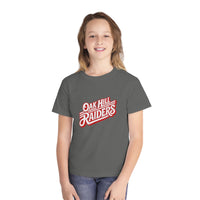 'Oak Hill Raiders' Retro Script Comfort Colors Kids T‑Shirt