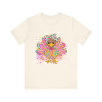Neon Girly Thanksgiving Turkey Bella Canvas Women's T-Shirt, Unisex Tee, Cute Festival Top, Funny Holiday Shirt, Trendy Turkey Day Apparel