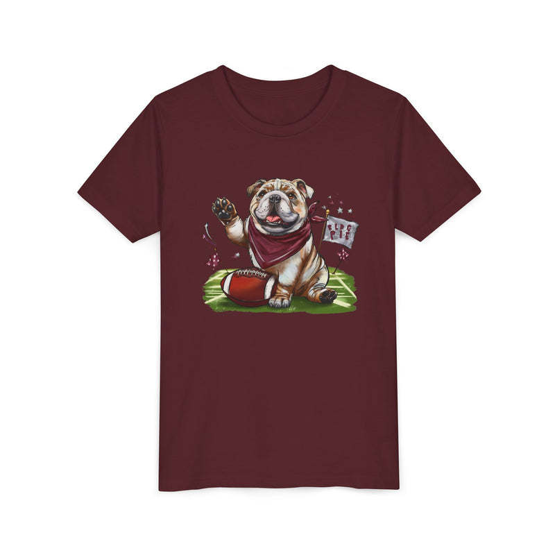 Bella Canvas Youth Vintage Bulldog Pride Football t-shirt, MSU Bulldogs, Starkville MS, Athletics, College Football, Bulldog Pride