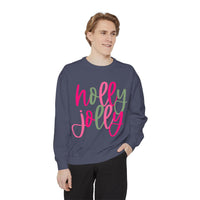 Neon Pink & Green 'Holly Jolly' Comfort Colors Sweatshirt