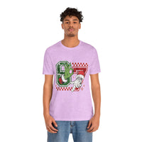 Christmas Retro Checkered Santa and Grinch Tee Six Seven Bella Canvas 3001 Unisex T-shirt Holiday Festive Outfit