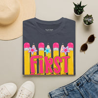 First Grade Women's T‑Shirt — Cute Back to School Pencil Design