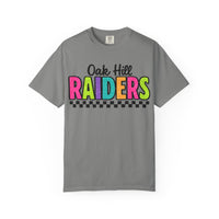 'Oak Hill Raiders' Neon Retro Comfort Colors T-Shirt