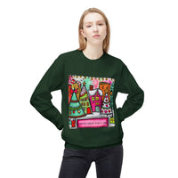 Festive Christmas Town with Customized Zip Code Gildan Fleece Crewneck Sweatshirt