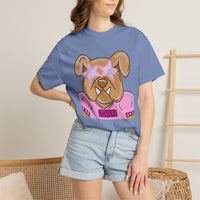 MSU Pink Bulldog  with stars T-Shirt — Women's Comfort Color Tee