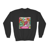 Red Festive Christmas Town with Customized Zip Code Gildan Youth Crewneck Sweatshirt