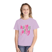 'Holly Jolly' Comfort Colors Youth T-shirt for Christmas