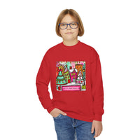 Festive Christmas Cityscape with Customized Zip Code Youth Gildan Crewneck Sweatshirt