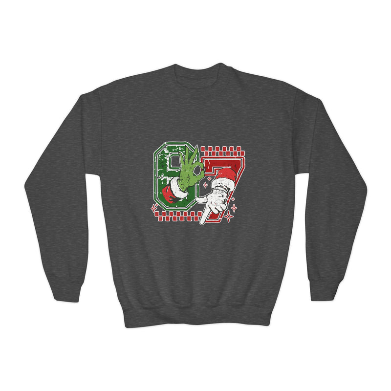 Six Seven Grinch Christmas Youth Sweatshirt
