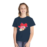 Youth Comfort Colors Midweight T-shirt, Preppy Mascot Ole Miss Rebels, Colonel Reb girls tee, College Football outfit, SEC