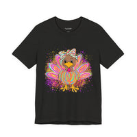 Neon Girly Thanksgiving Turkey Bella Canvas Unisex T-Shirt