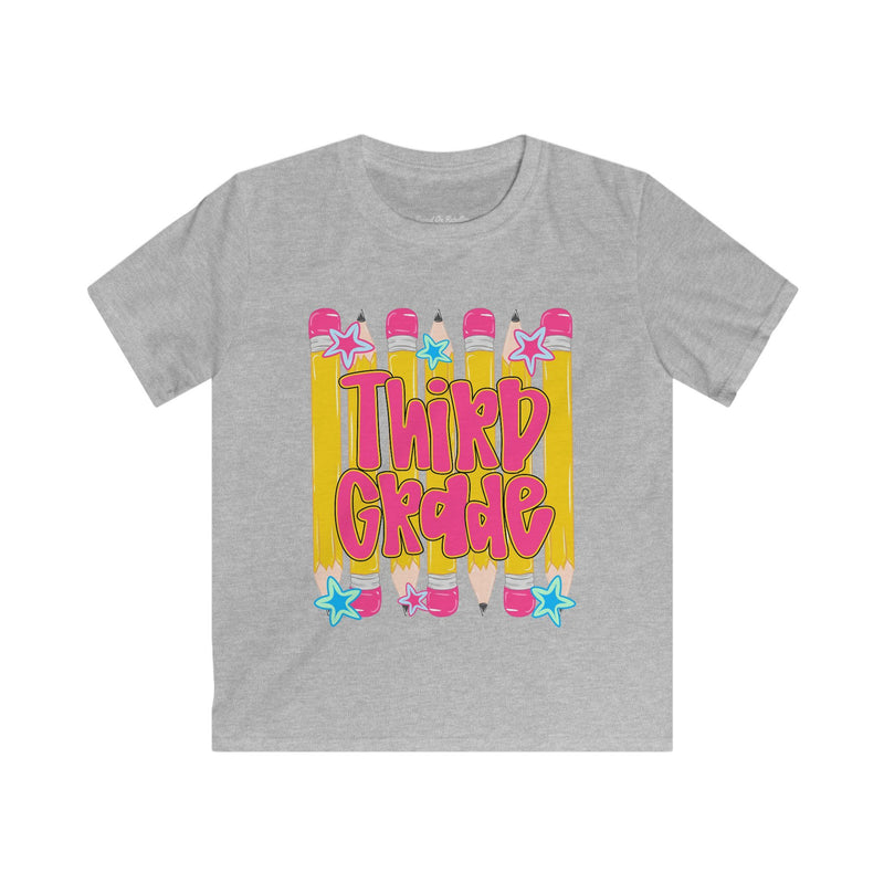 Third Grade Kids Tee — Bright Pencil Back-to-School Shirt