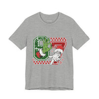 Christmas Retro Checkered Santa and Grinch Tee Six Seven Bella Canvas 3001 Unisex T-shirt Holiday Festive Outfit