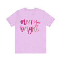 'Merry & Bright' Colorful Christmas Unisex Bella Canvas T-shirt