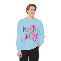 Neon Pink & Green 'Holly Jolly' Comfort Colors Sweatshirt