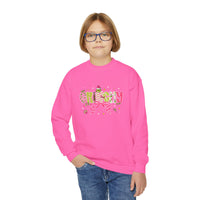 Cute Youth Crewneck Sweatshirt with Holiday Cheer Design, Cozy Pullover for Kids, Christmas Gift, Winter Apparel, Youth Fashion