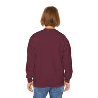 Bulldog with Pink Stars Gildan Youth Crewneck Sweatshirt