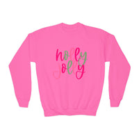 Holly Jolly Youth Crewneck Sweatshirt, Holiday Sweatshirt, Christmas Gift, Winter Apparel, Kids Crewneck, Gildan