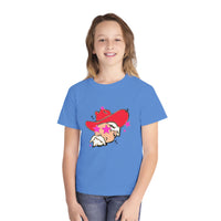 Youth Comfort Colors Midweight T-shirt, Preppy Mascot Ole Miss Rebels, Colonel Reb girls tee, College Football outfit, SEC
