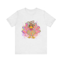 Neon Girly Thanksgiving Turkey Bella Canvas Women's T-Shirt, Unisex Tee, Cute Festival Top, Funny Holiday Shirt, Trendy Turkey Day Apparel