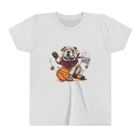 Bella Canvas Bulldogs Basketball Youth Tee, Perfect for Sports Lovers, Kids T-Shirt, MSU Bulldogs, Starkville MS