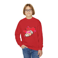 Youth Gildan Crewneck Sweatshirt with Preppy Mascot, Colonel Reb, Ole Miss Rebel Football outfit, College Football, SEC