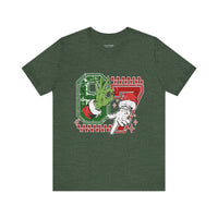 Christmas Retro Checkered Santa and Grinch Tee Six Seven Bella Canvas 3001 Unisex T-shirt Holiday Festive Outfit